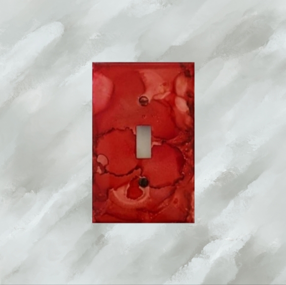Other - Red Abstract Design Single Light Switch Plate